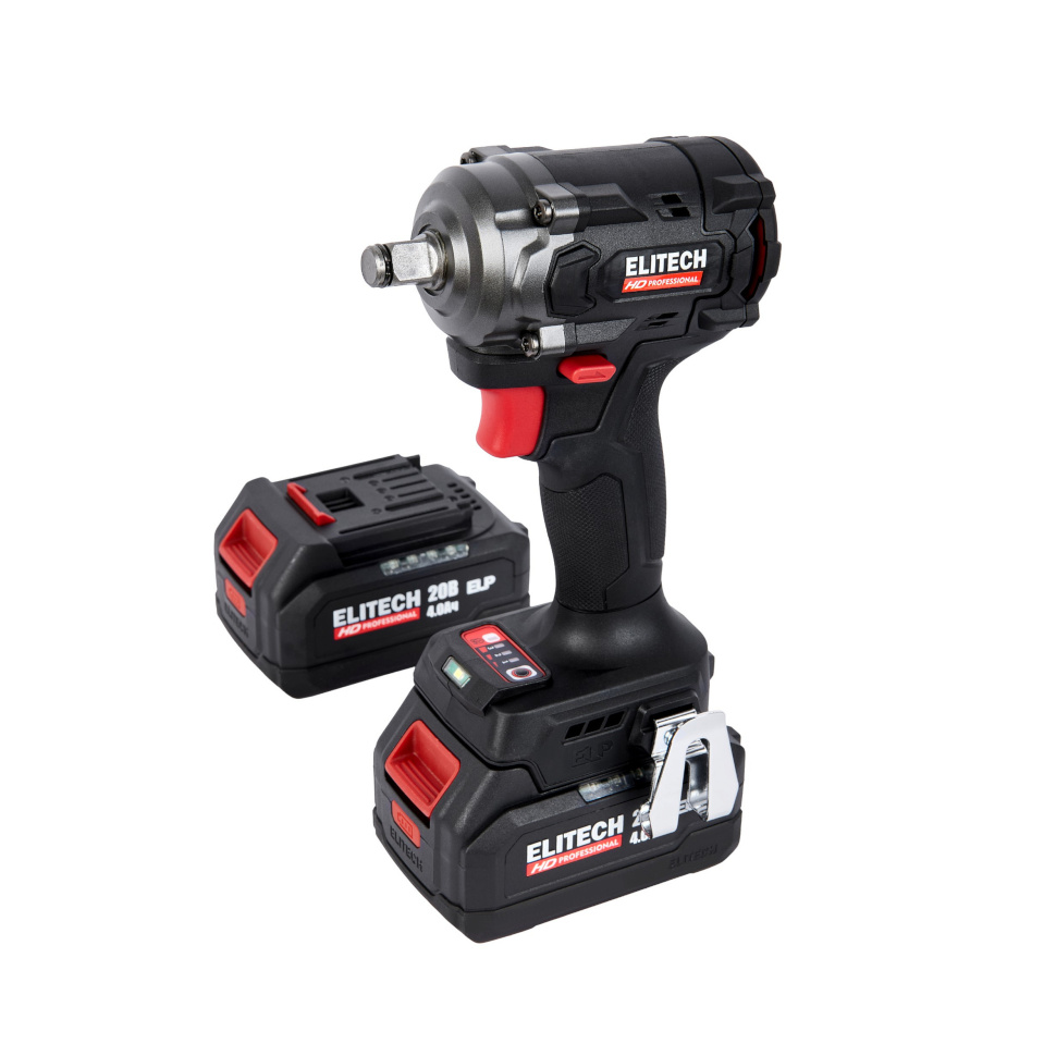 Гайковерт ударный аккумуляторный Elitech HD CW 2004SL (1/2", 410Нм, 2х4,0А/ч) E2201.056.02
